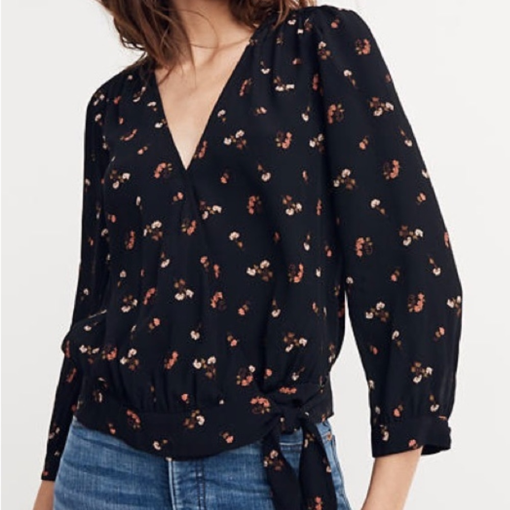 Madewell Wrap Top w/ Floral Print